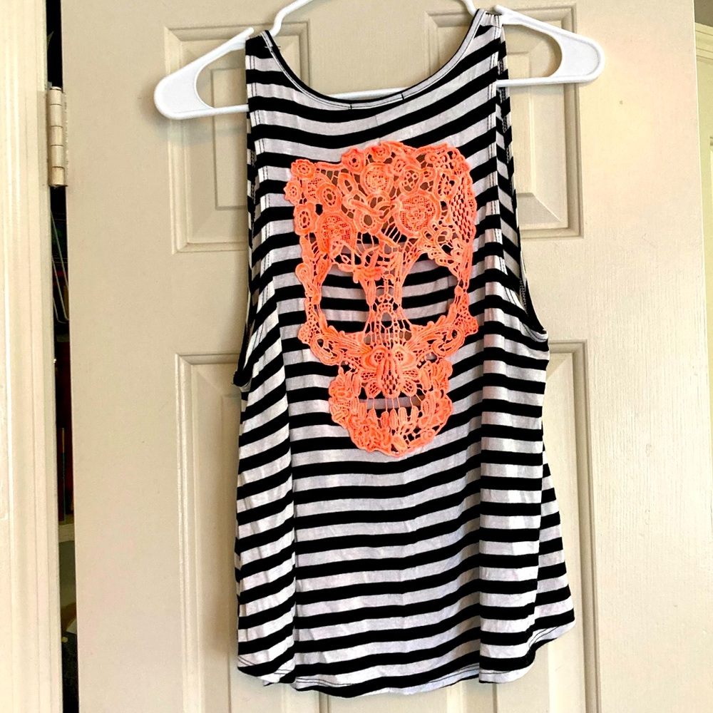 Boutique Crochet Skull Tank Top Size Medium